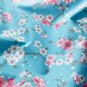 Cherry blossom coated cotton – aqua blue,  thumbnail number 2