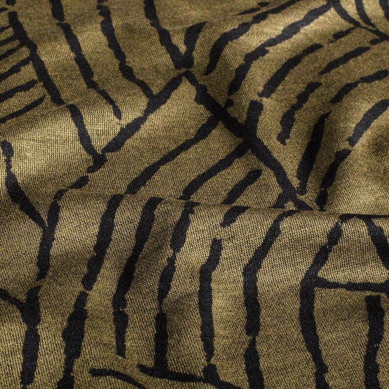 Ponte Roma Jersey Abstract Leaves – dark olive/black,  image number 2