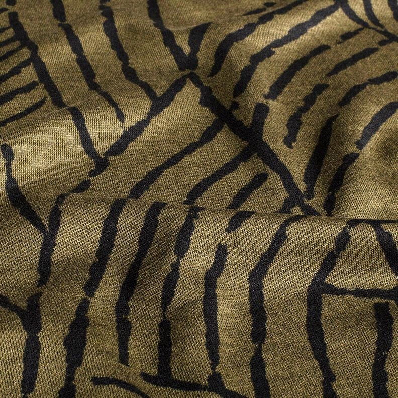 Ponte Roma Jersey Abstract Leaves – dark olive/black, image number 2