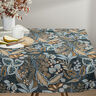 Decor Fabric Half Panama Paisley Leaves – blue grey,  thumbnail number 6