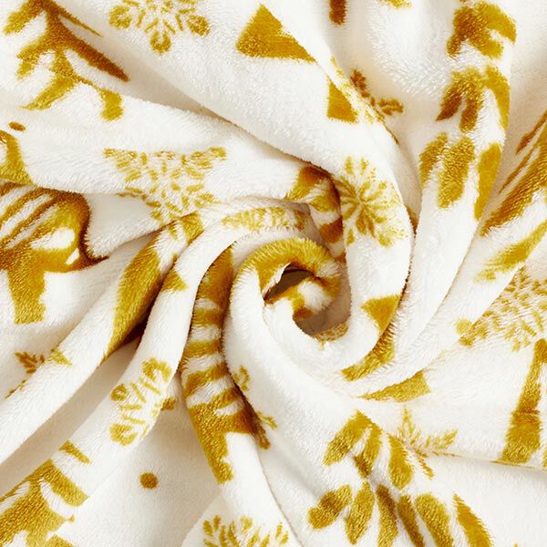 Cuddly fleece, Christmas – white/gold,  image number 3