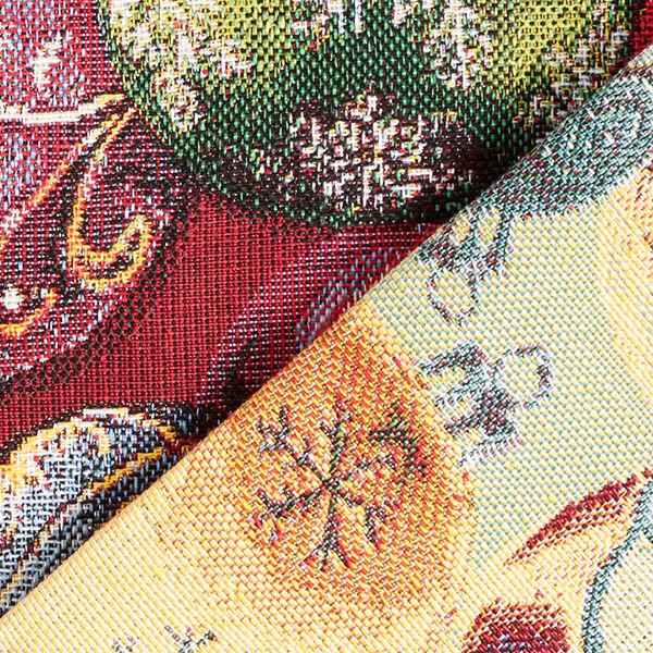 Decor Fabric Tapestry Fabric Christmas Tree Baubles – carmine,  image number 4