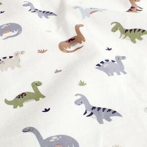 Cotton Jersey happy dinosaurs – ivory/reed, 