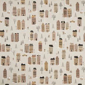 Decor Fabric Half Panama winter scene – natural/light brown, 