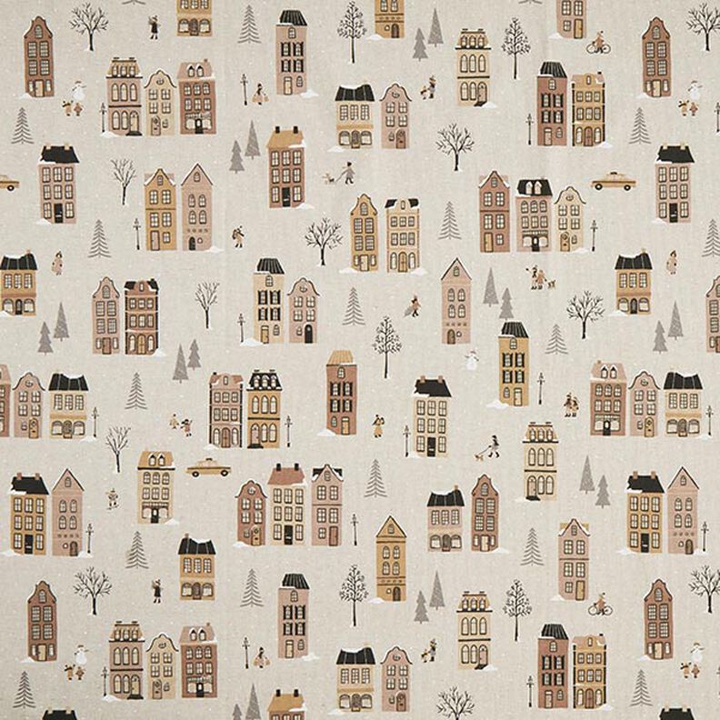 Decor Fabric Half Panama winter scene – natural/light brown,  image number 1