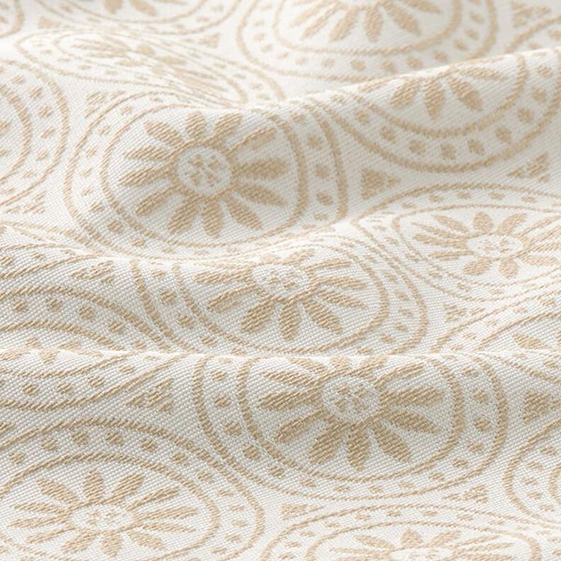 Outdoor fabric Jacquard Circle Ornaments – beige/offwhite,  image number 2