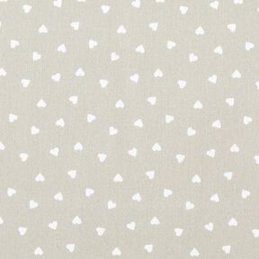 Scattered hearts organic cotton poplin – greige, 