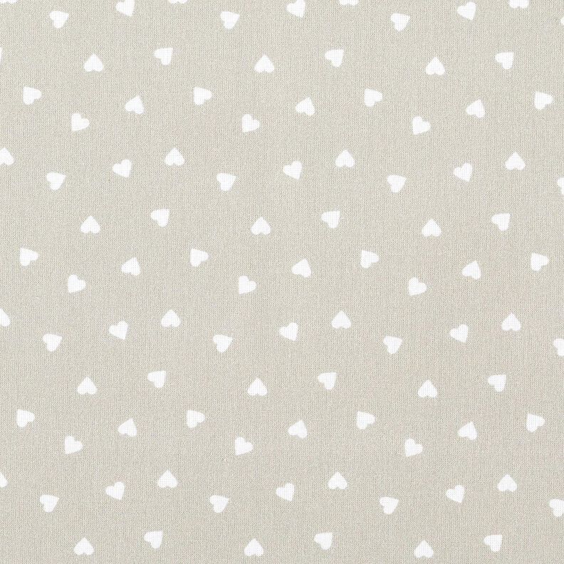 Scattered hearts organic cotton poplin – greige,  image number 1
