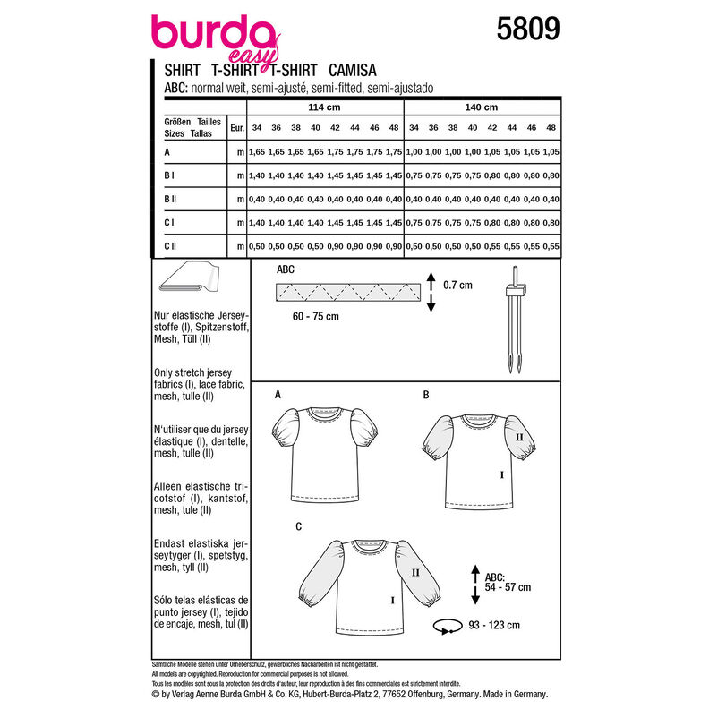 Shirt | Burda 5809 | 34-48,  image number 12