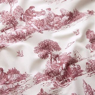 Decor Fabric Half Panama Shepherd – burgundy/offwhite, 