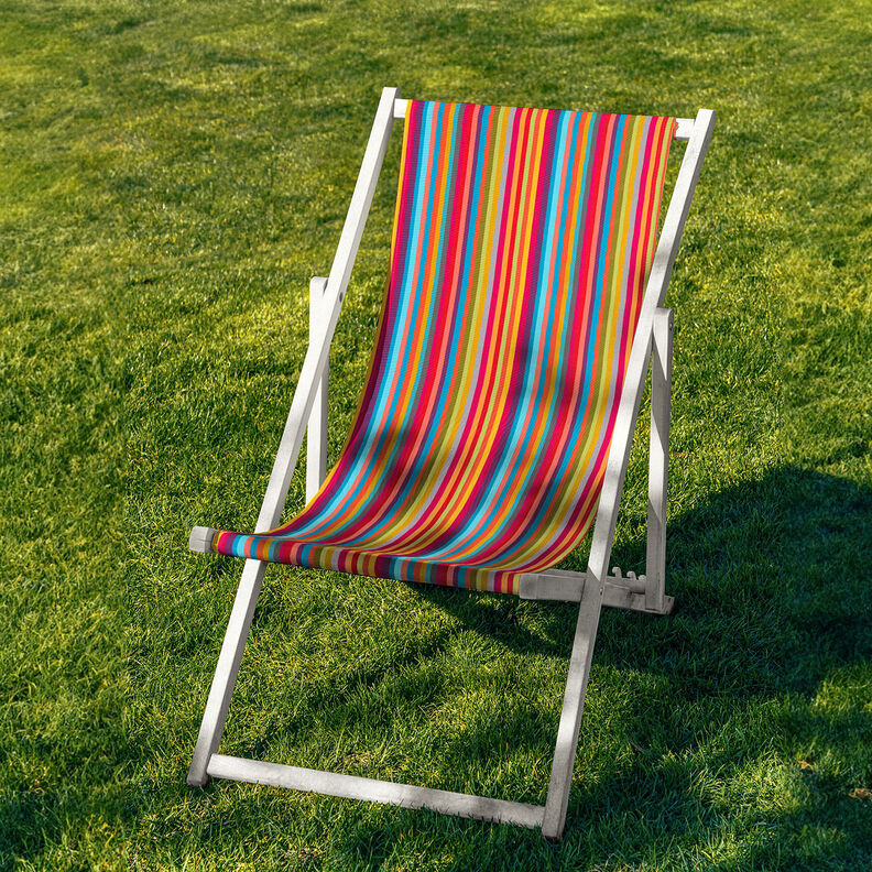 Outdoor Deckchair fabric Longitudinal stripes 44 cm – intense pink/blue,  image number 4