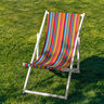 Outdoor Deckchair fabric Longitudinal stripes 44 cm – intense pink/blue,  thumbnail number 4