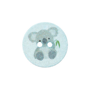 Polyester Button 2-Hole Recycling Koala [Ø18 mm] – baby blue, 