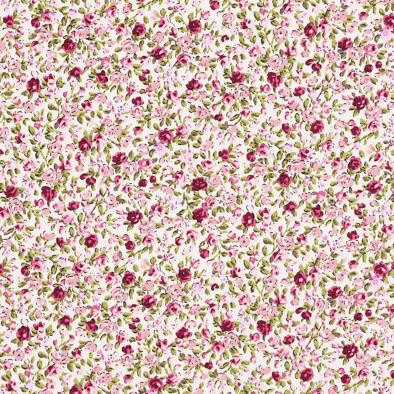 Cotton Poplin Sea of Roses – ivory/light pink, image number 1
