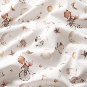Cotton Poplin Animals in dreamland Digital Print – offwhite, 