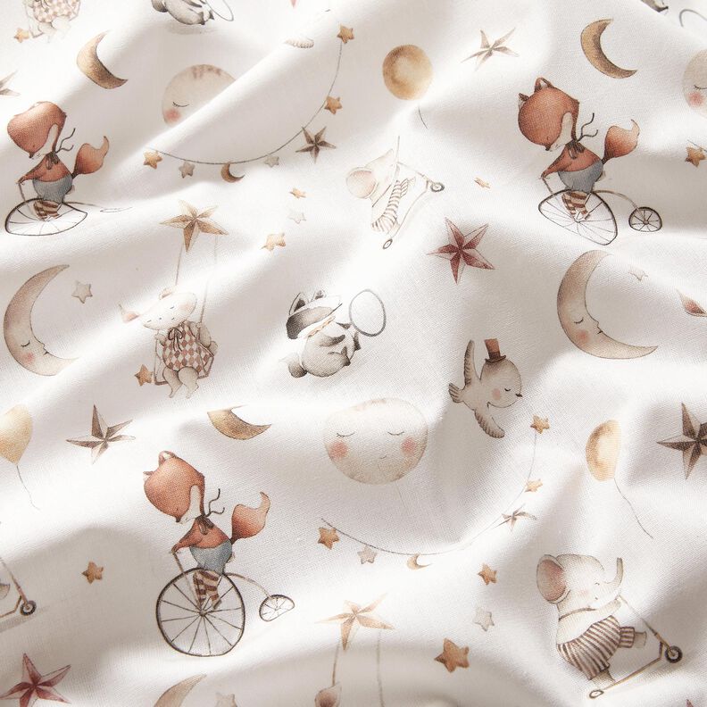 Cotton Poplin Animals in dreamland Digital Print – offwhite,  image number 2