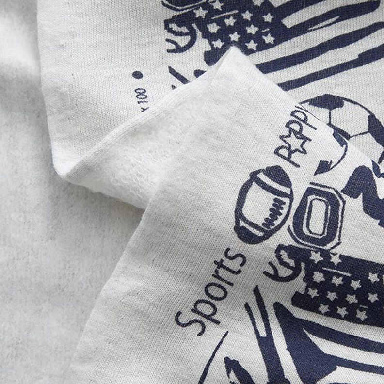 Brushed Sweatshirt Fabric Sport Equipment Mottled – offwhite,  image number 3