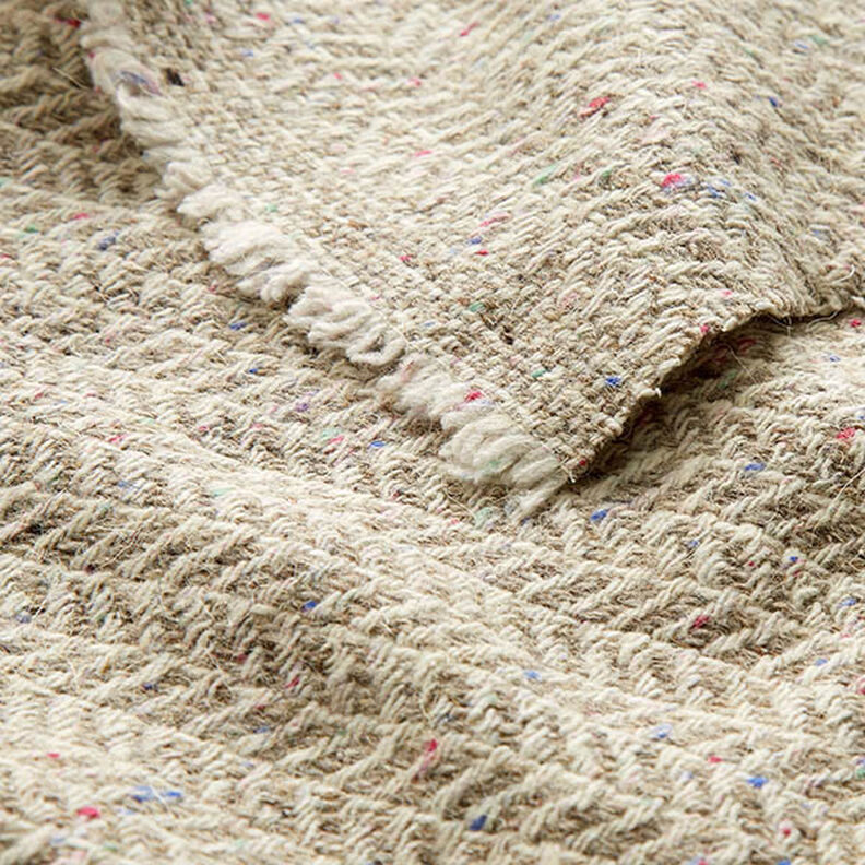 Herringbone Wool Blend Coating Fabric – taupe,  image number 5