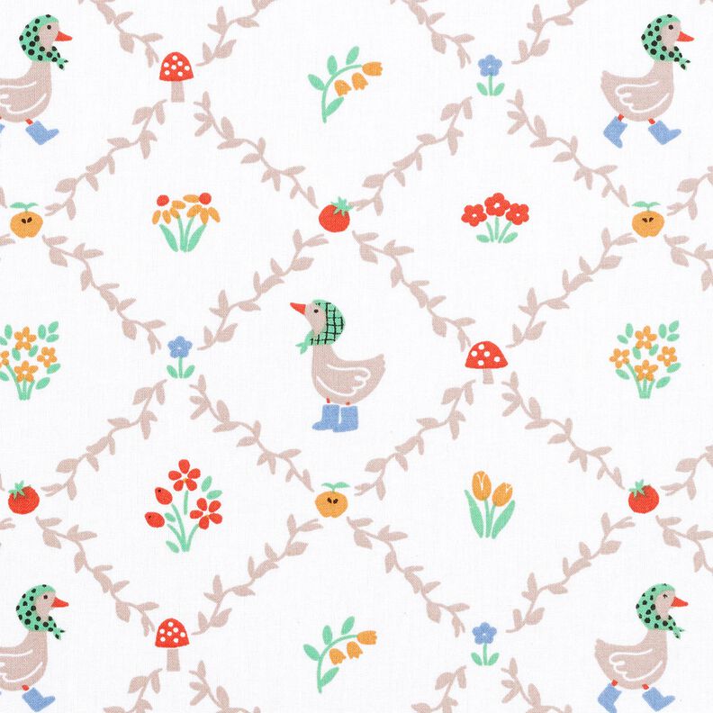 Cotton Poplin Country House geese – ivory/dark beige,  image number 1
