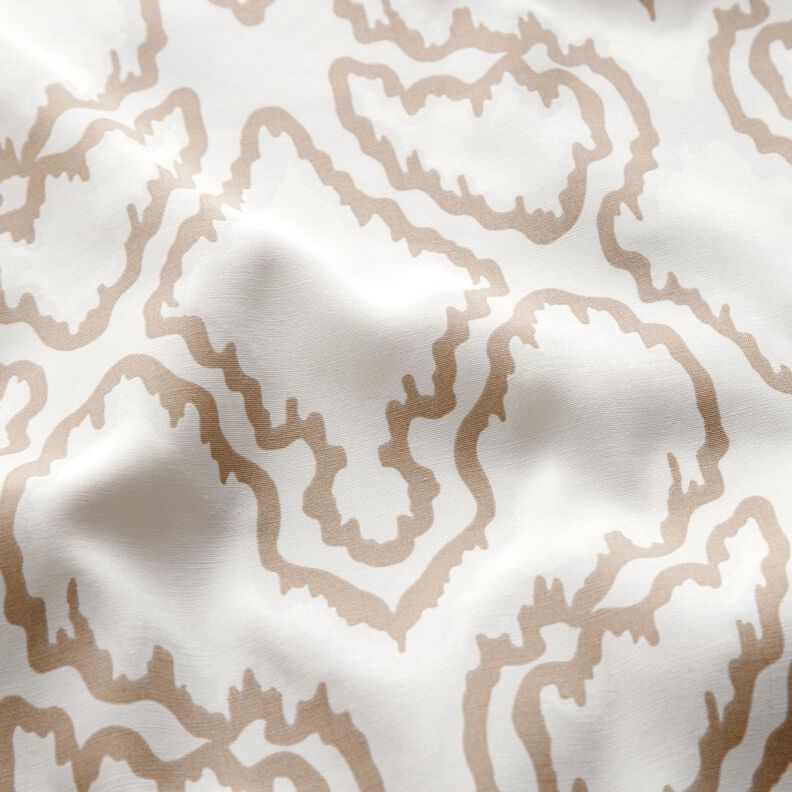 Cotton fabric serpentine lines – beige/dark beige, image number 2