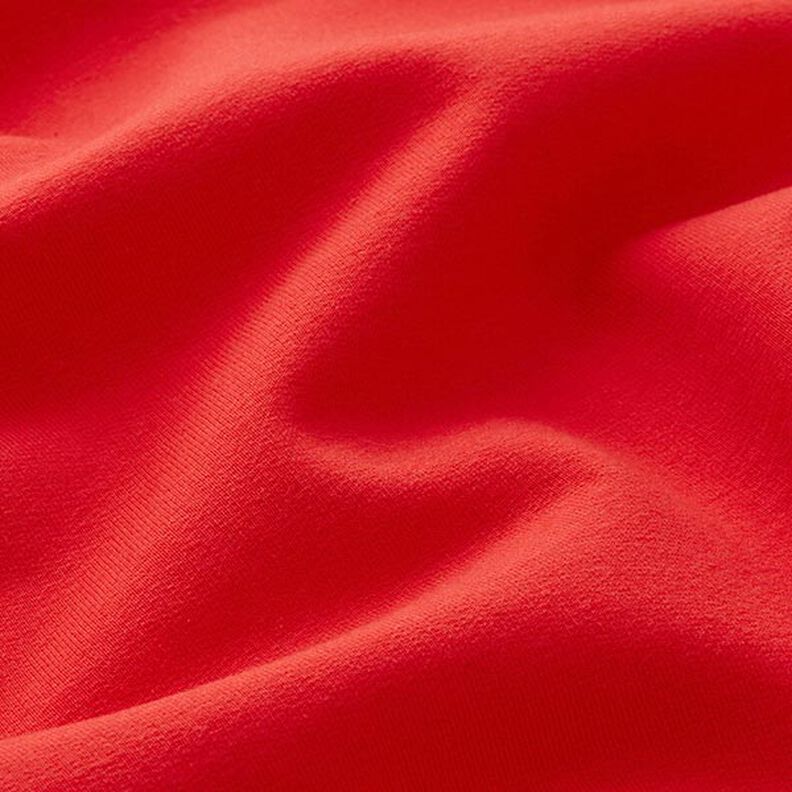 Light Cotton Sweatshirt Fabric Plain – red,  image number 4