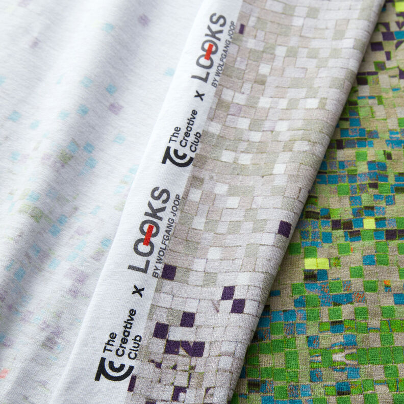 GOTS Cotton Jersey scattered mosaic | TCC x LOOKS by Wolfgang Joop – apple green/dark beige,  image number 4