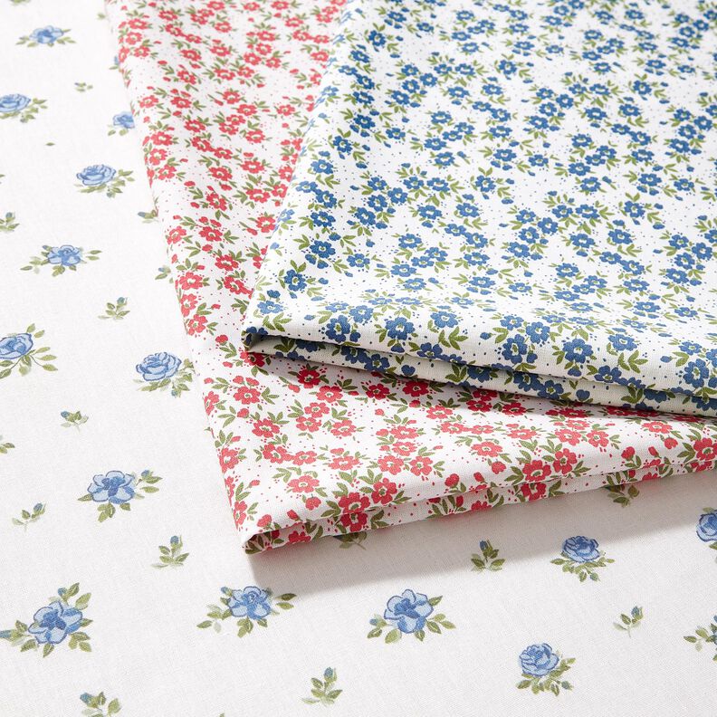 Cotton Poplin sea of flowers – denim blue/white,  image number 5