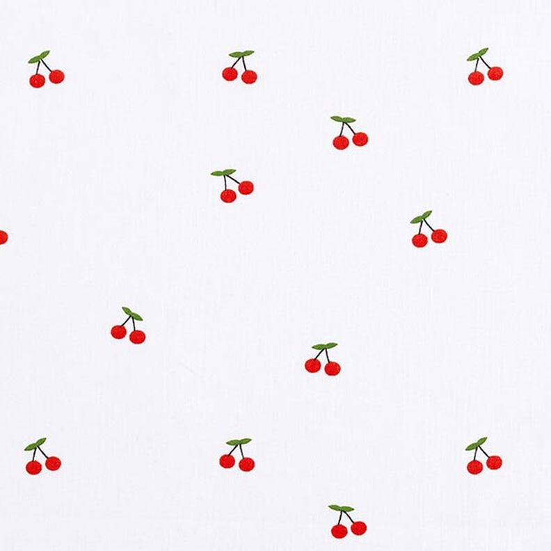 Cotton Poplin cherries – white,  image number 1