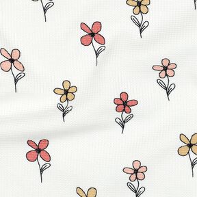 Waffle Jersey Flowers | Poppy Fabrics – ivory/apricot, 