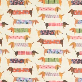 Dachshund Digital Print Panama – cream, 