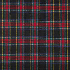 tartan new wool blend coat fabric – black/red, 