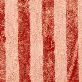 Towelling Fabric Bamboo Block Stripes – red/lobster, 