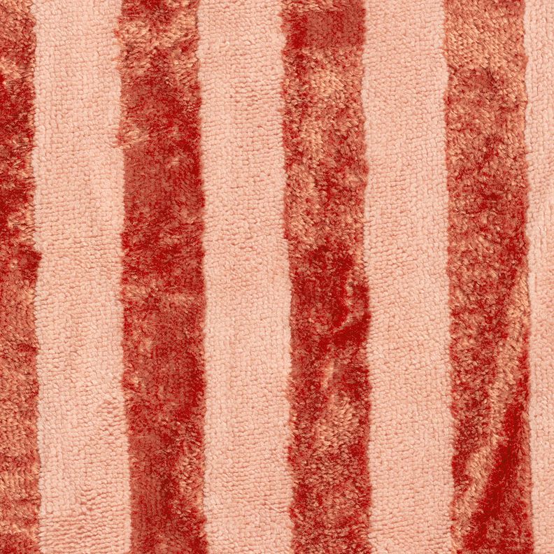 Towelling Fabric Bamboo Block Stripes – red/lobster,  image number 1