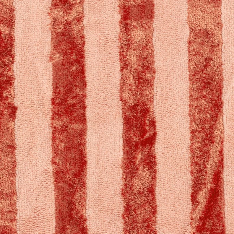 Towelling Fabric Bamboo Block Stripes – red/lobster, image number 1