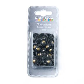 Upholstery Tacks [ 17 mm | 50 Stk.] - anthracite/antique gold metallic, 