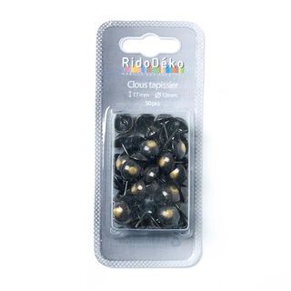 Upholstery Tacks [ 17 mm | 50 Stk.] - anthracite/antique gold metallic, 