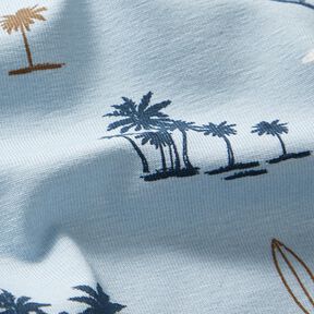 Cotton Jersey Hawaii Feeling – silver blue, 