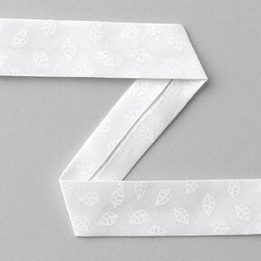 Leaves 1 Bias Tape [20mm] - white, 