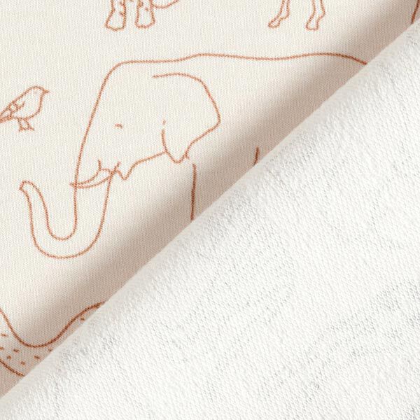 French Terry Sketched Safari Animals – light beige,  image number 5