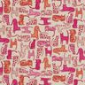 Decor Fabric Half Panama Colourful Cats – natural/purple,  thumbnail number 1