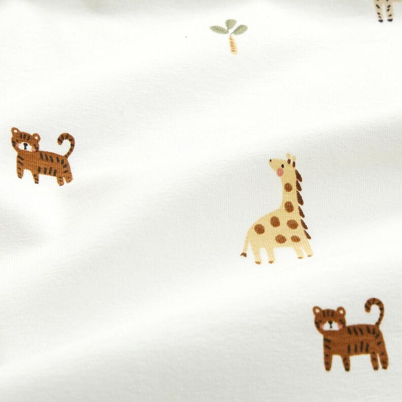 Cotton Jersey little steppe animals &ndash; white,  image number 2