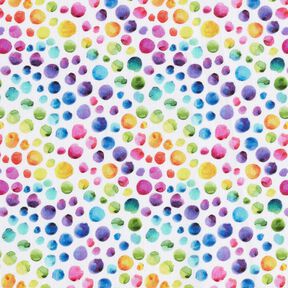 Cotton Poplin Rainbow dots Digital Print – white/colour mix, 