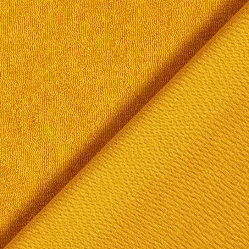 Towelling Fabric Stretch Plain – curry yellow,  image number 3