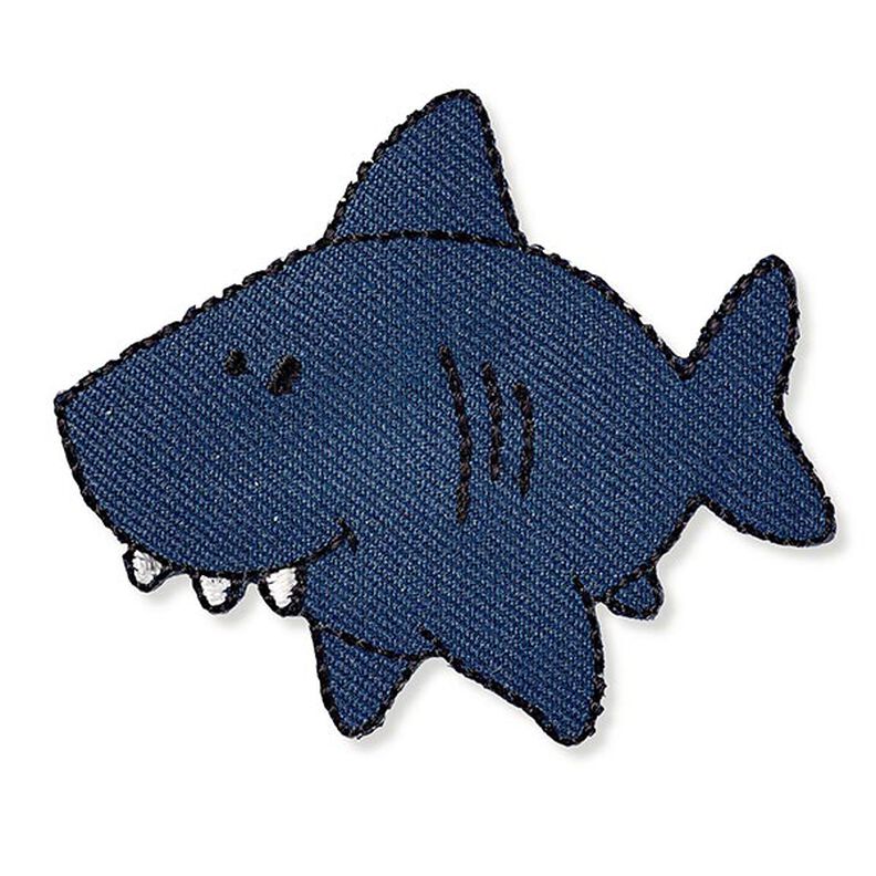 Appliqué Shark [ 5 x 5,8 cm ] | Prym – navy blue,  image number 1