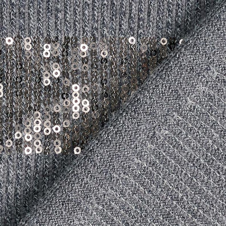 Horizontal Stripes Glitter Sequin Knit – grey,  image number 5