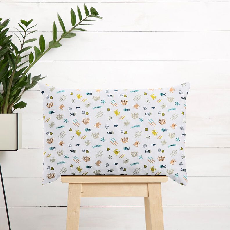 Cotton Poplin Underwater world – white,  image number 7