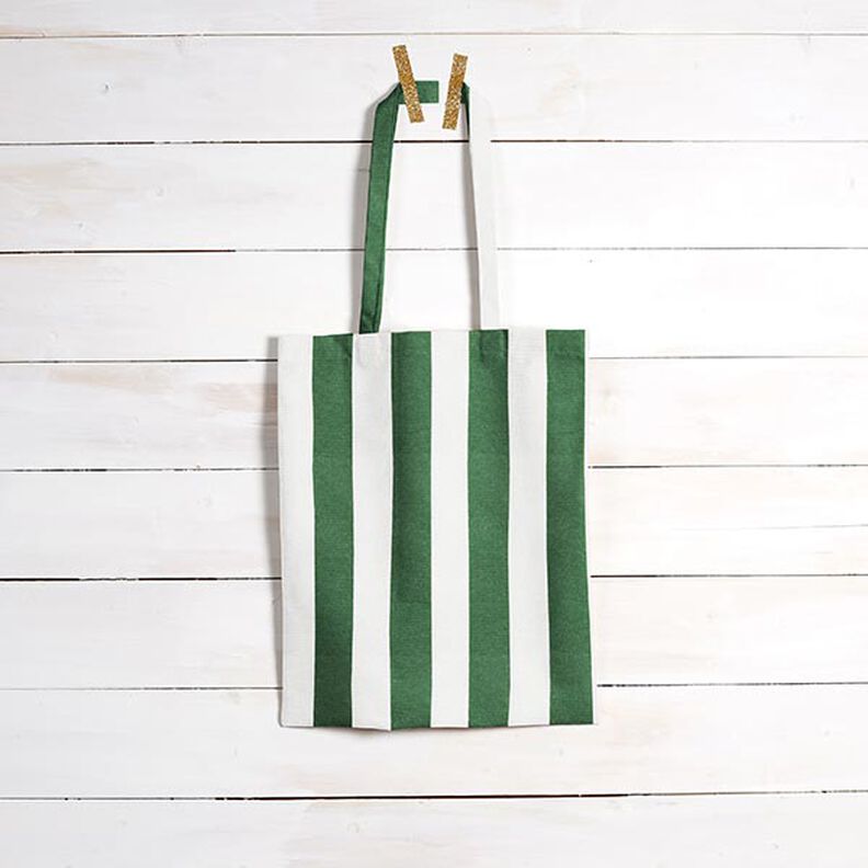 Decor Fabric Canvas Stripes – green/white,  image number 6