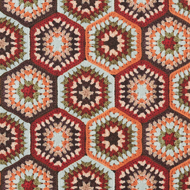 Crochet Look Fine Knit – red/light blue,  image number 1