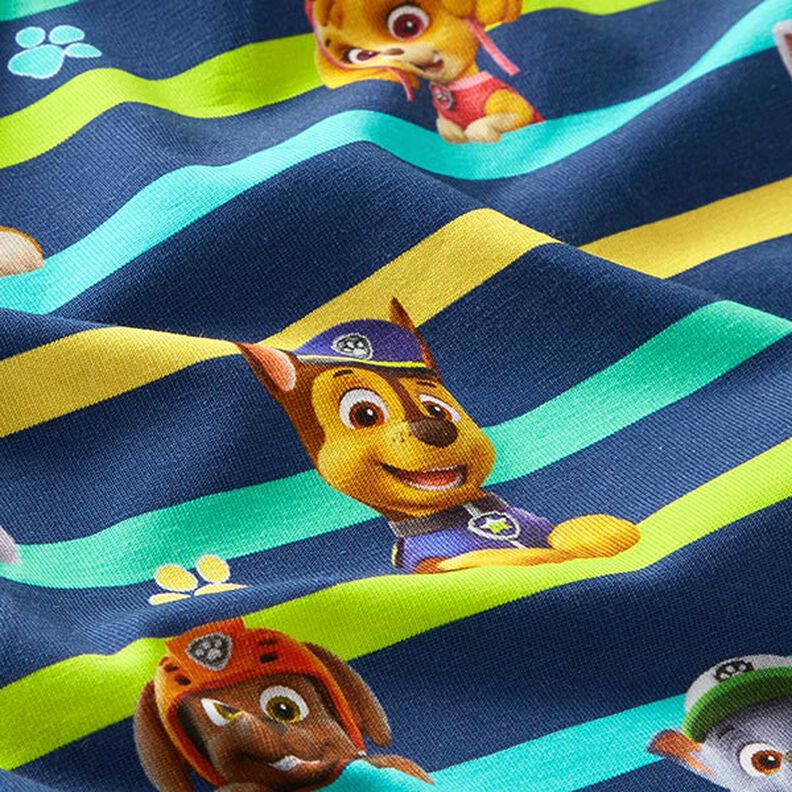 Cotton Jersey Licensed Fabric Paw Patrol striped  | Viacom – navy blue,  image number 2