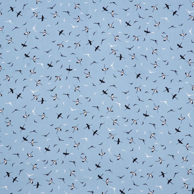 Cranes bamboo fabric – blue grey,  image number 1